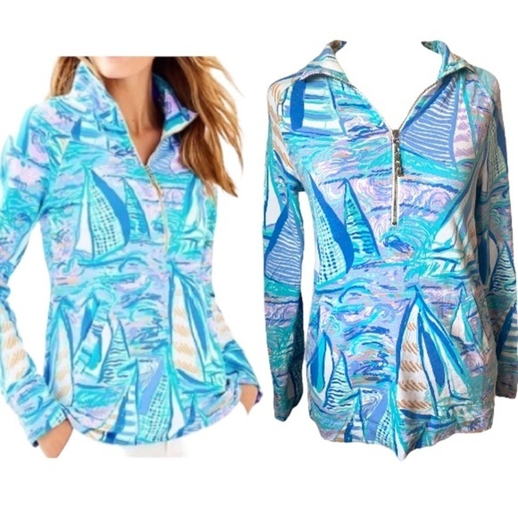 Lily Pulitzer Aboat Time Skipper Popover Blue Size XXS - Picture 1 of 6